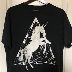 Allsaints t-shirt oversize fit small unicorn print